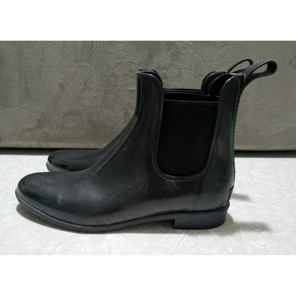 J.Crew‎ Black Chelsea Rain Boots Size 10 Minimalist Chic